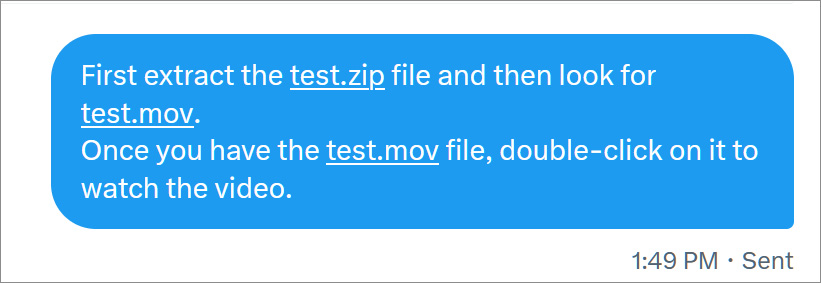 Twitter が .zip と .mov ファイル名を自動的にリンク