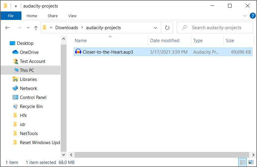 New AUP3 Audacity project file format