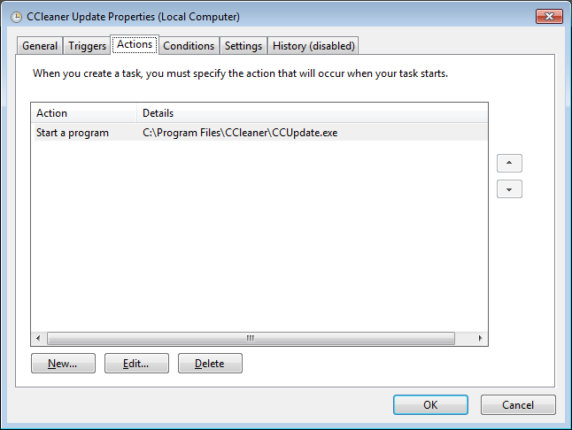 CCleaner Update Scheduled Task