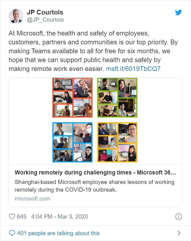 Microsoft Tweet