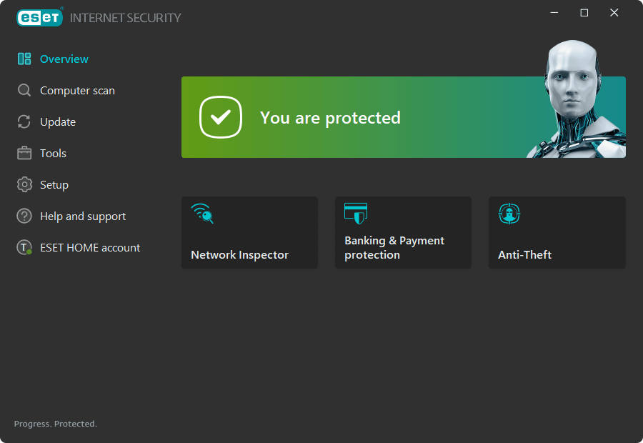 ESET Internet Security dashboard