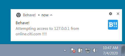 Browser notification