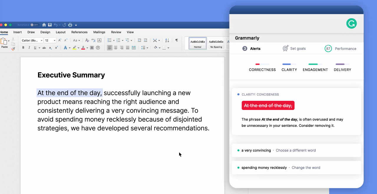 grammarly for microsoft word