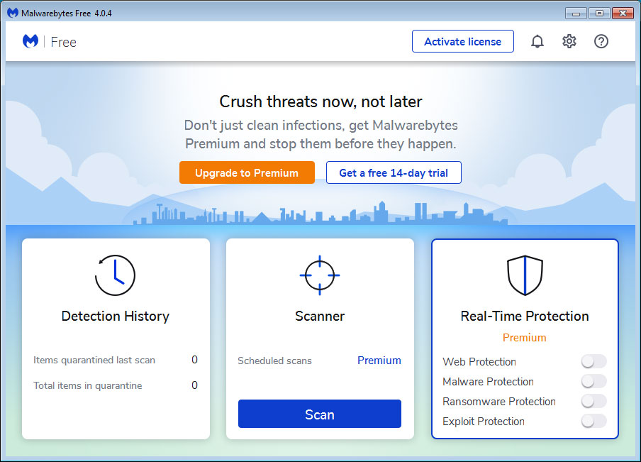 ¿MalwareBytes 4.0 es gratis?