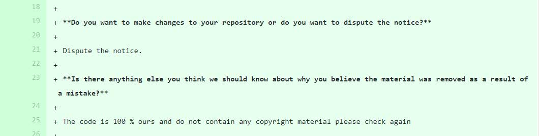 DMCA counter notification from Popcorn Time