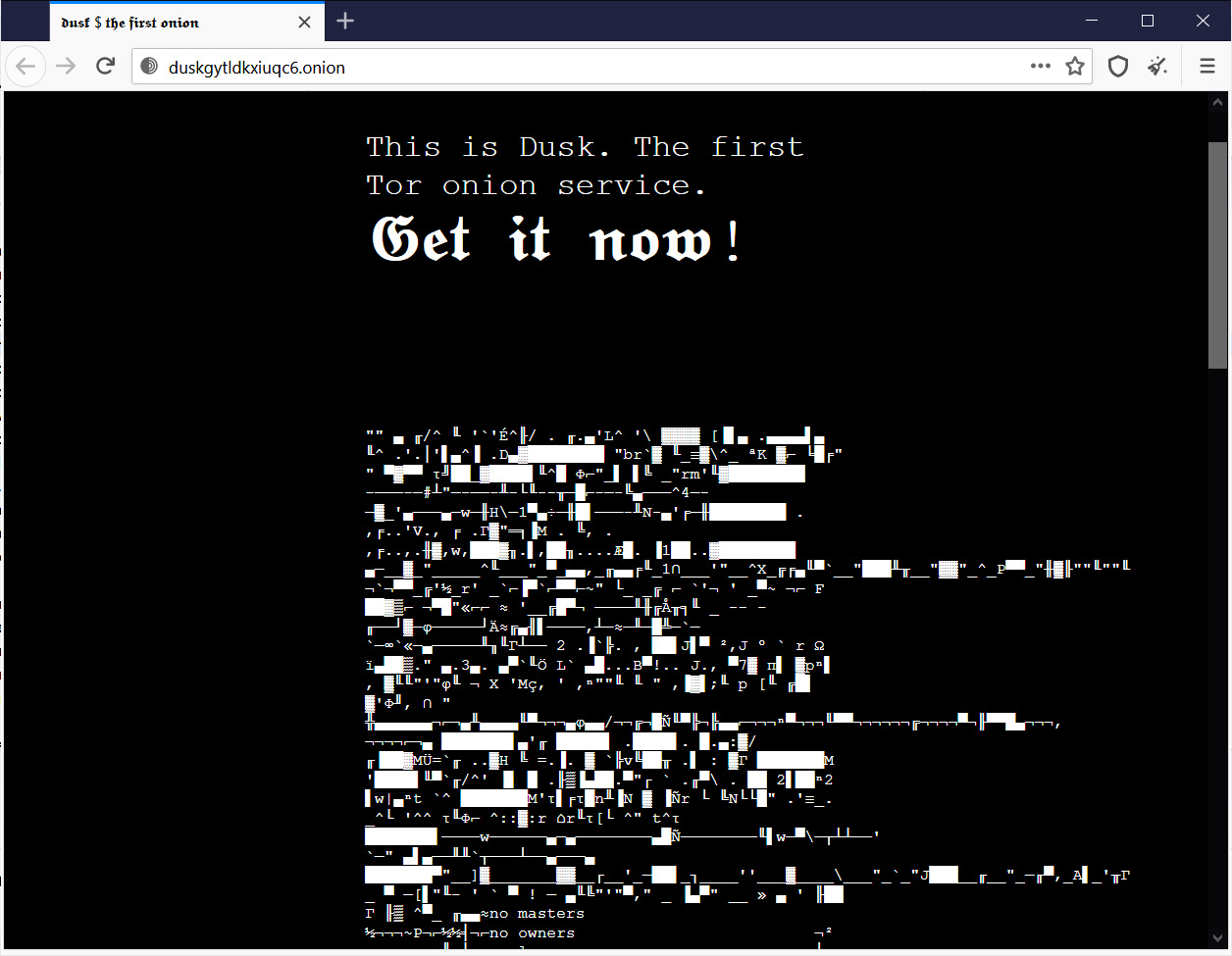 The duskgytldkxiuqc6.onion dark web site