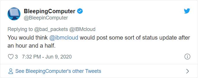 BleepingComputer tweet
