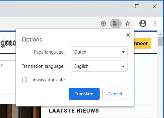 Translation option