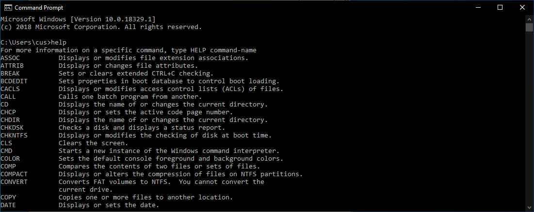 Command Prompt Header