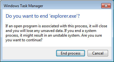 End Explorer.exe Confirmation