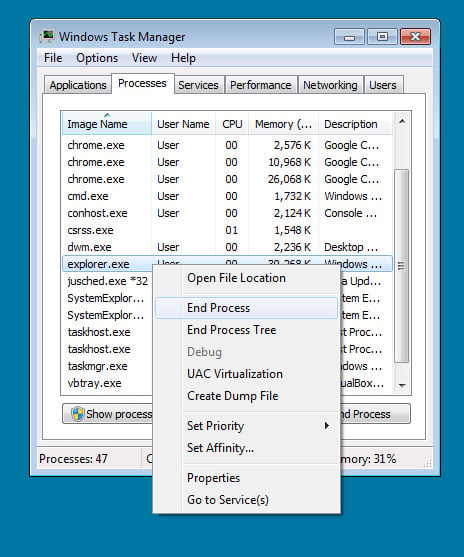 End Explorer.exe Process