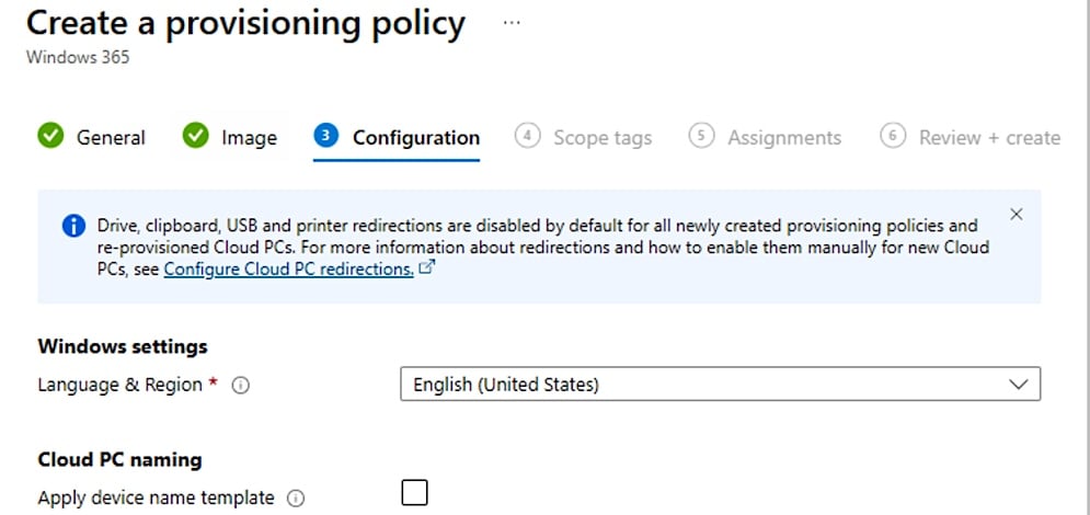 Yeni Yeniden Yönlendirme Varsayılanları hakkında Intune Admin Center Banner