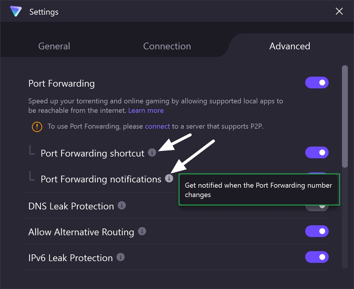 proton port forwarding