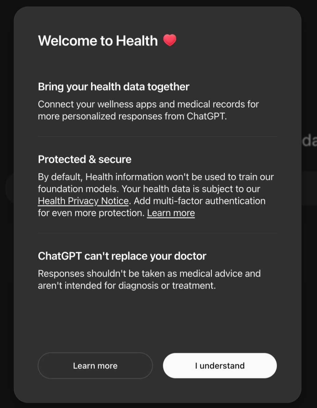 OpenAI says ChatGPT won't use your health information to train its models 3 ChatGPT