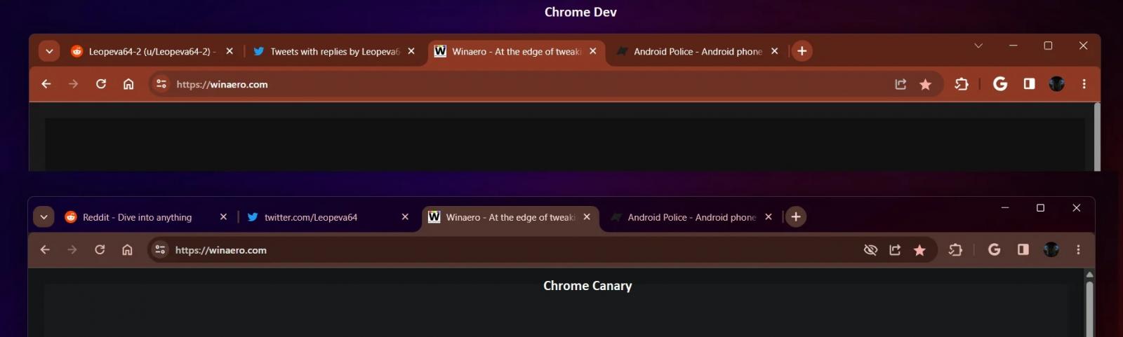 Benutzerdefiniertes Chrome-Design