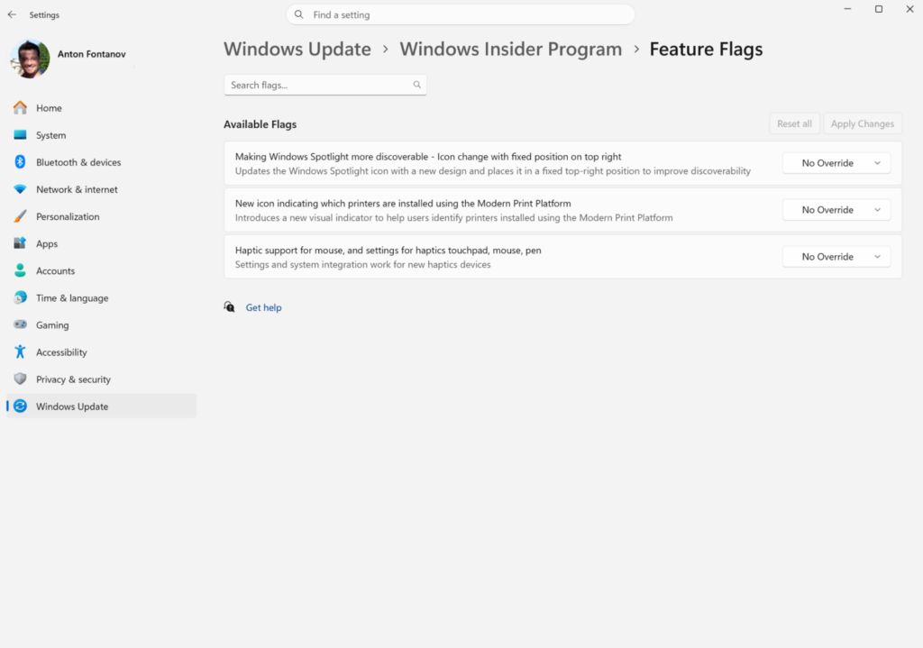 Feature flags in Experimental Channel