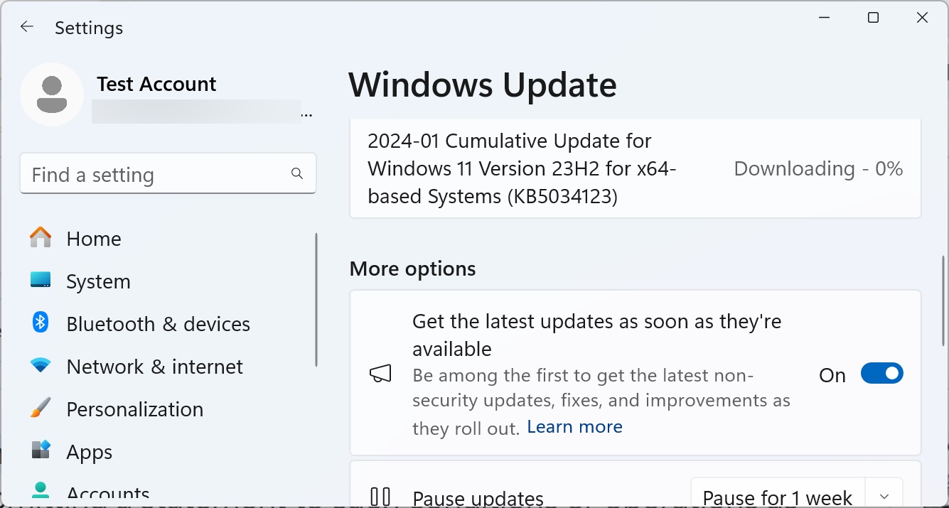 Windows KB5034123 update