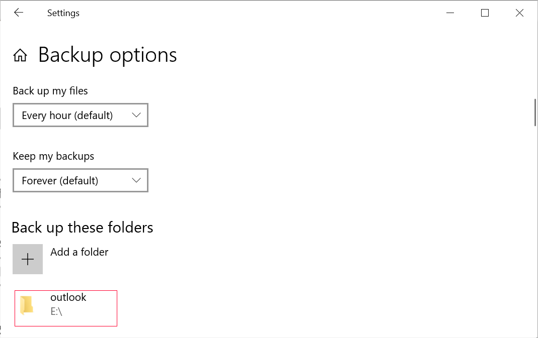 Folders screen