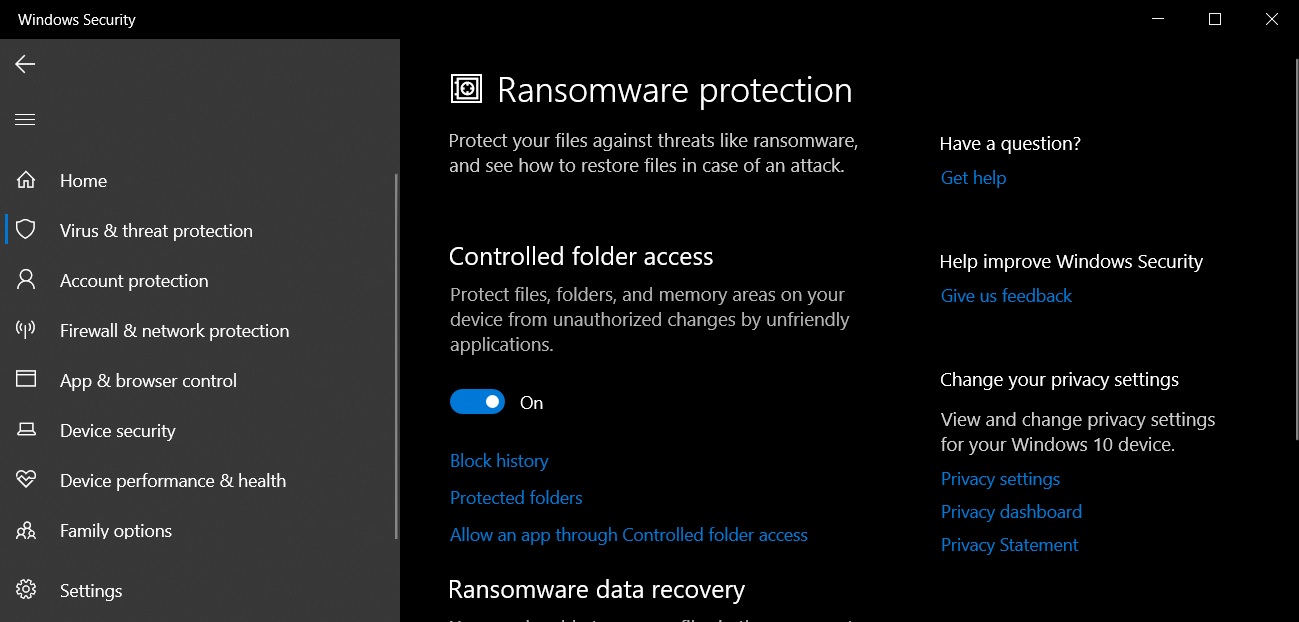 Controlled folder access