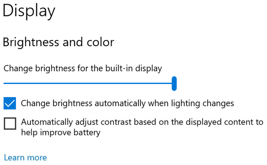 New Windows display settings