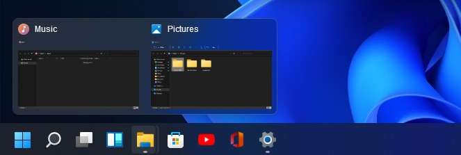 Taskbar preview