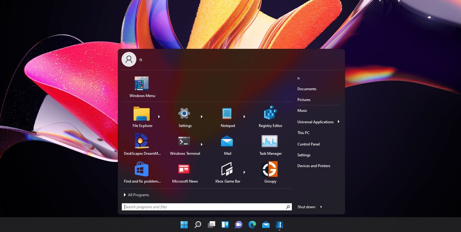 Start11 start menu