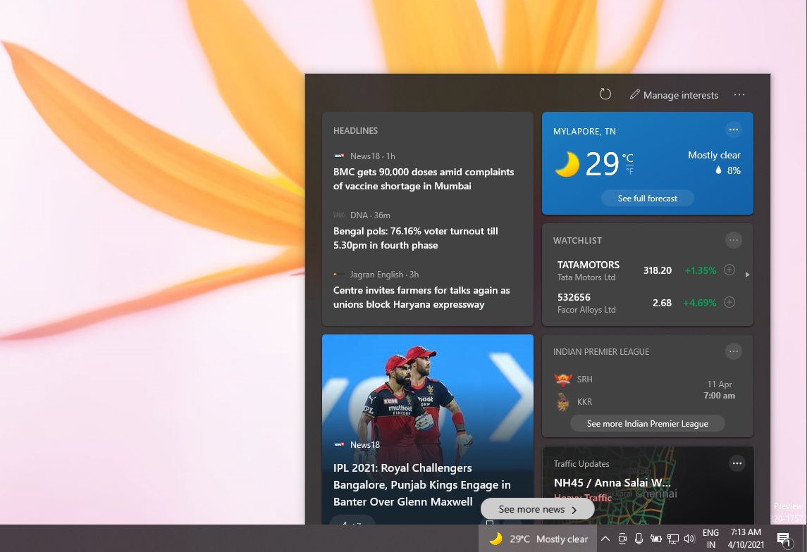 Windows 10 News and Interests feature