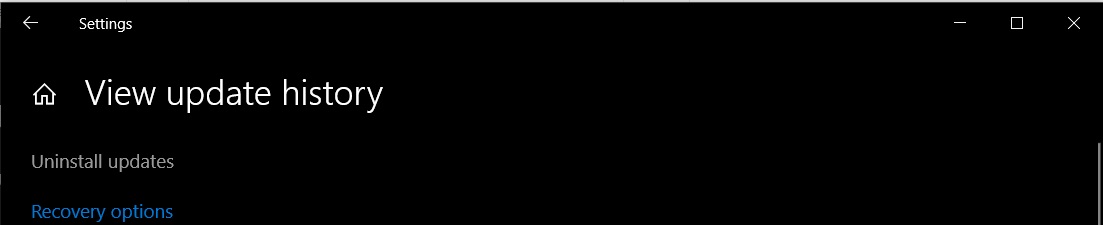 Uninstall update button