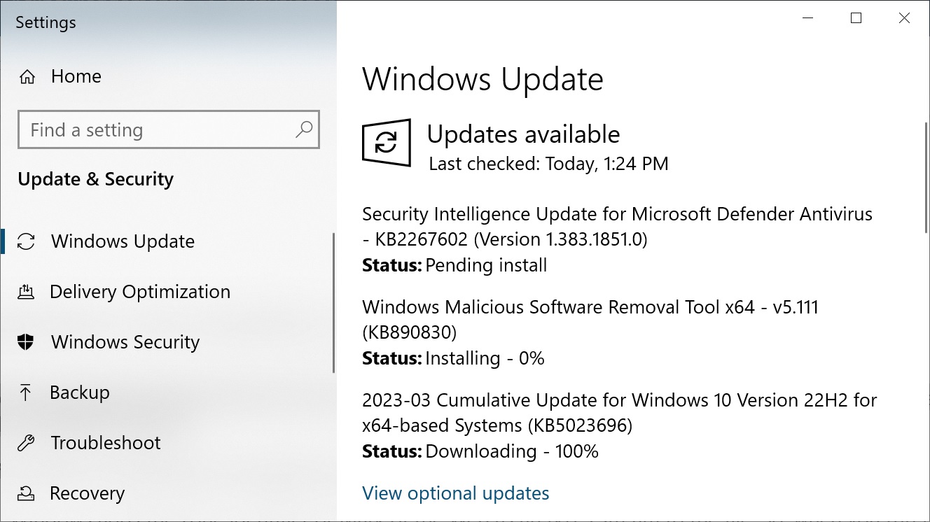 Pembaruan Windows 10 KB5023696