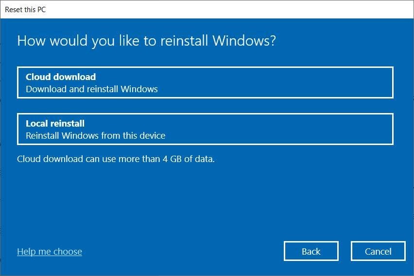 Is it better to reset PC or reinstall Windows?