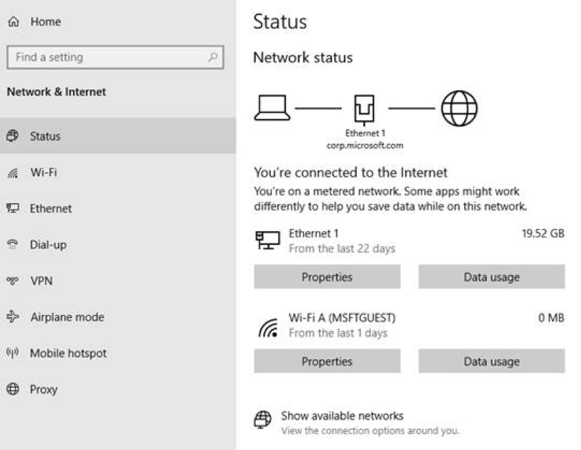 Redesigned network status page