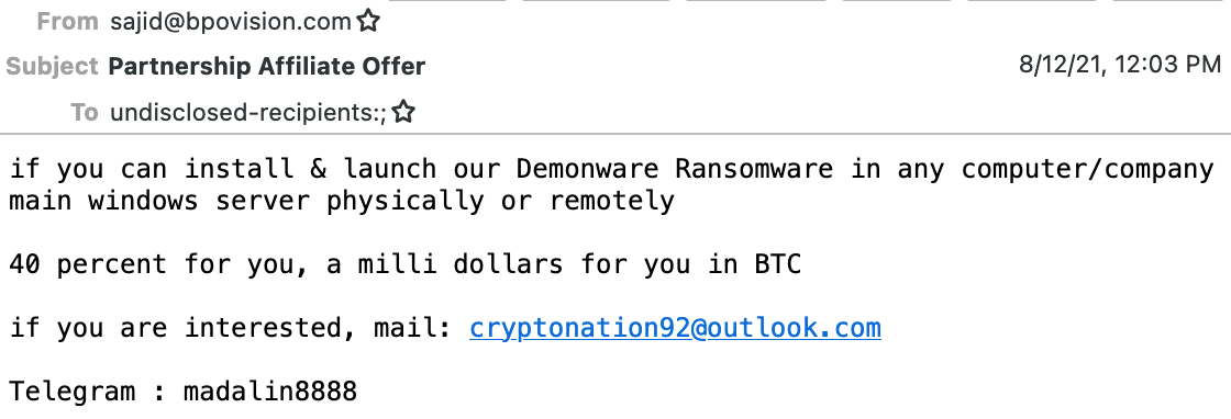 Nigerian scammer tries to deploy open-source ransomware via company insider