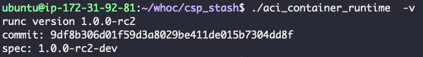 Outdated container runtime used in ACI