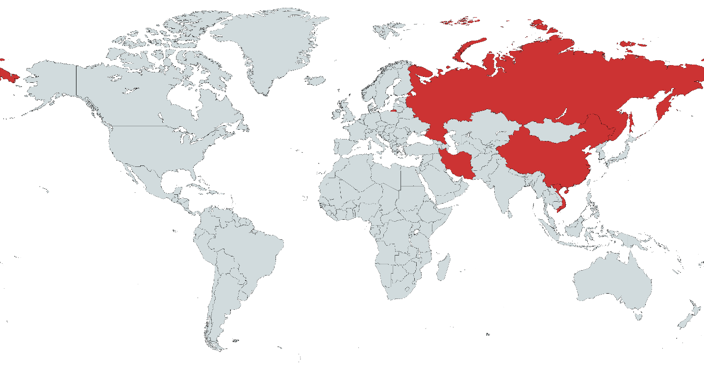 Geografía de las víctimas de CosmicStrand