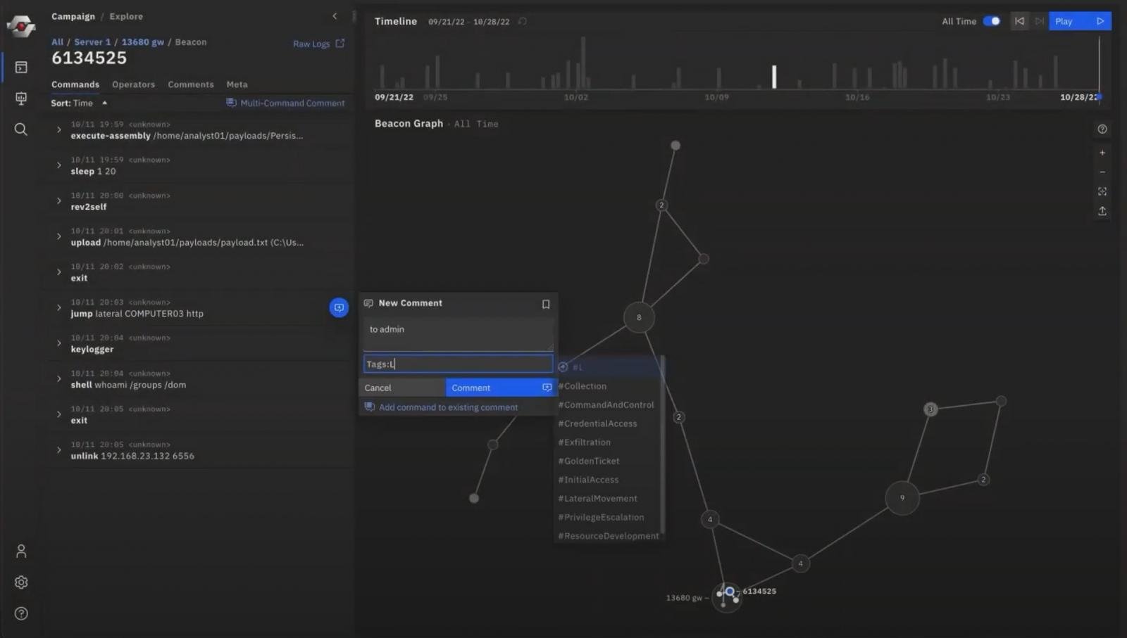 Comment support in CISA's RedEye tool