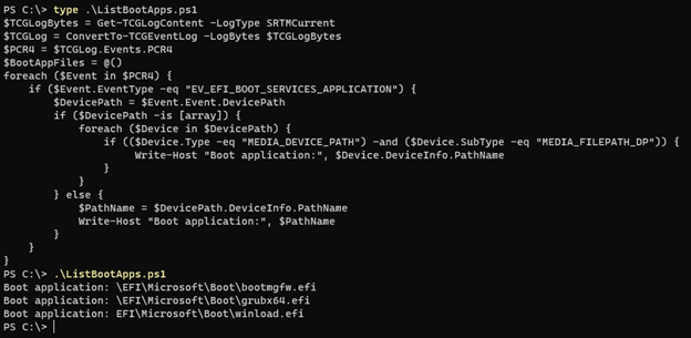 MeasuredBoot log shows BlackLotus entries