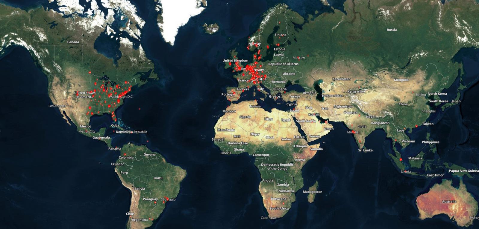 Map of Citrix servers on Shodan.io