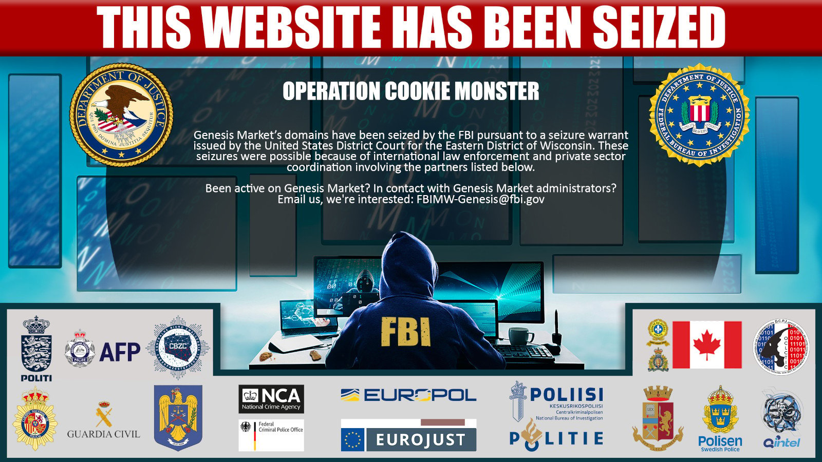 Genesis Market domains seized by the FBI