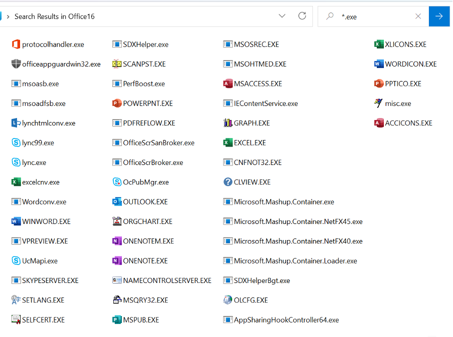 Microsoft Office executables