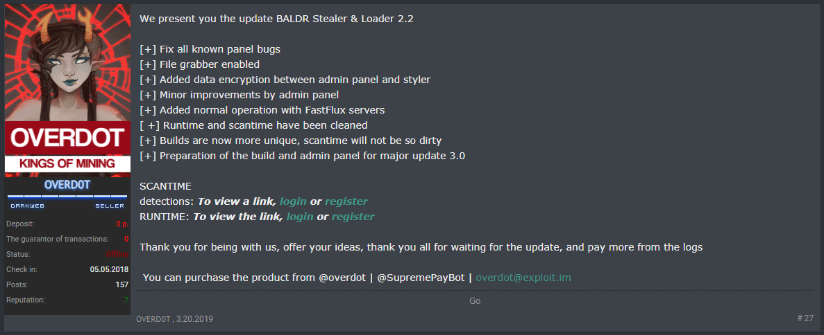 New info. Baldr Stealer. Овердот. File Grabber Stealer. Admin Panel Redline Stealer.