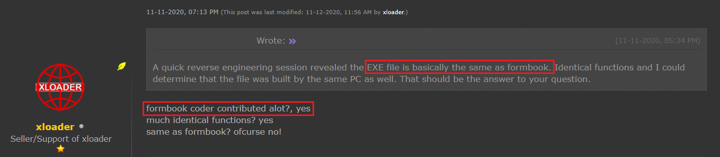 XLoader infostealer's Formbook origin