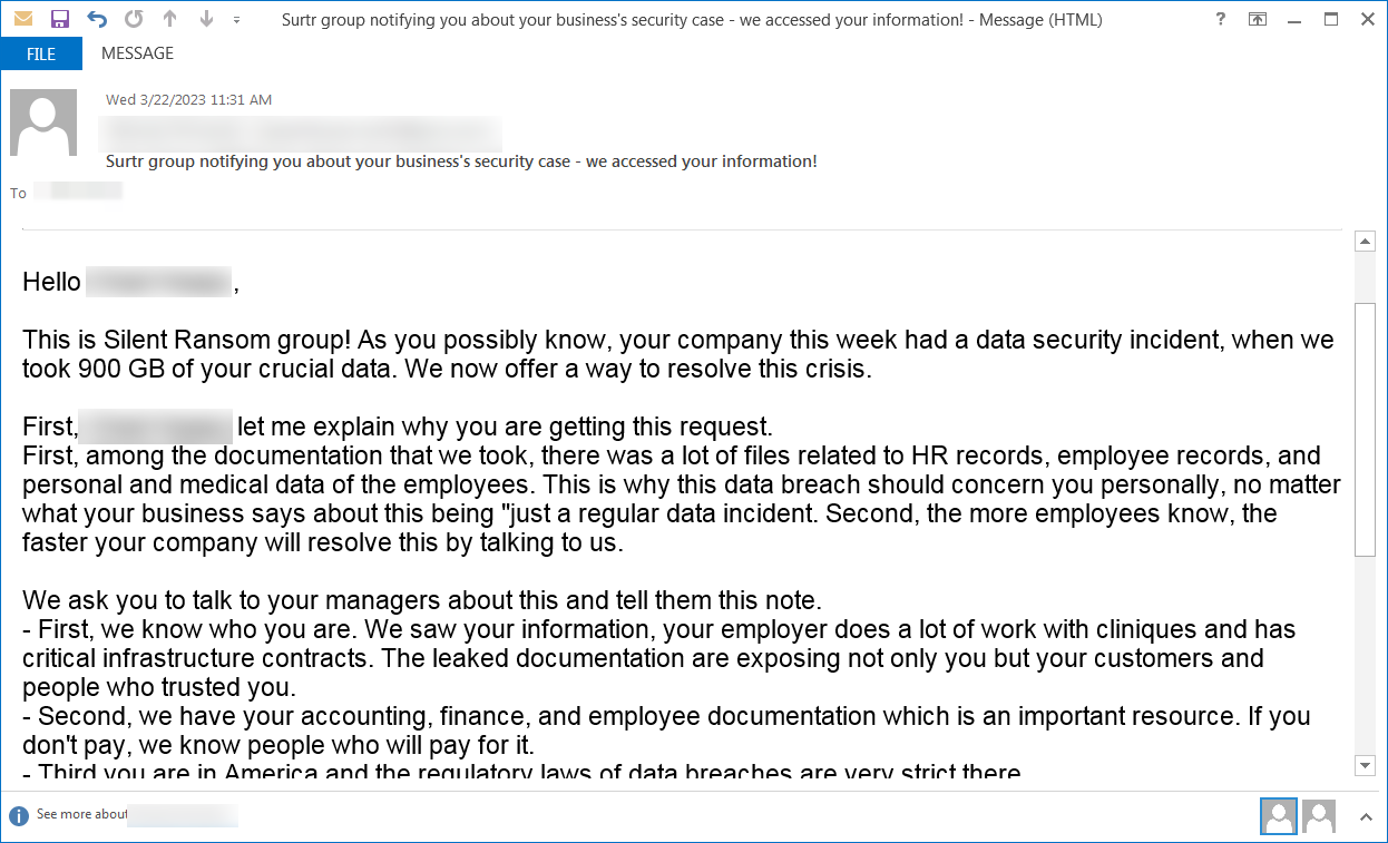 MIdnight Group posing as Silent Ransom and Surtr ransomware