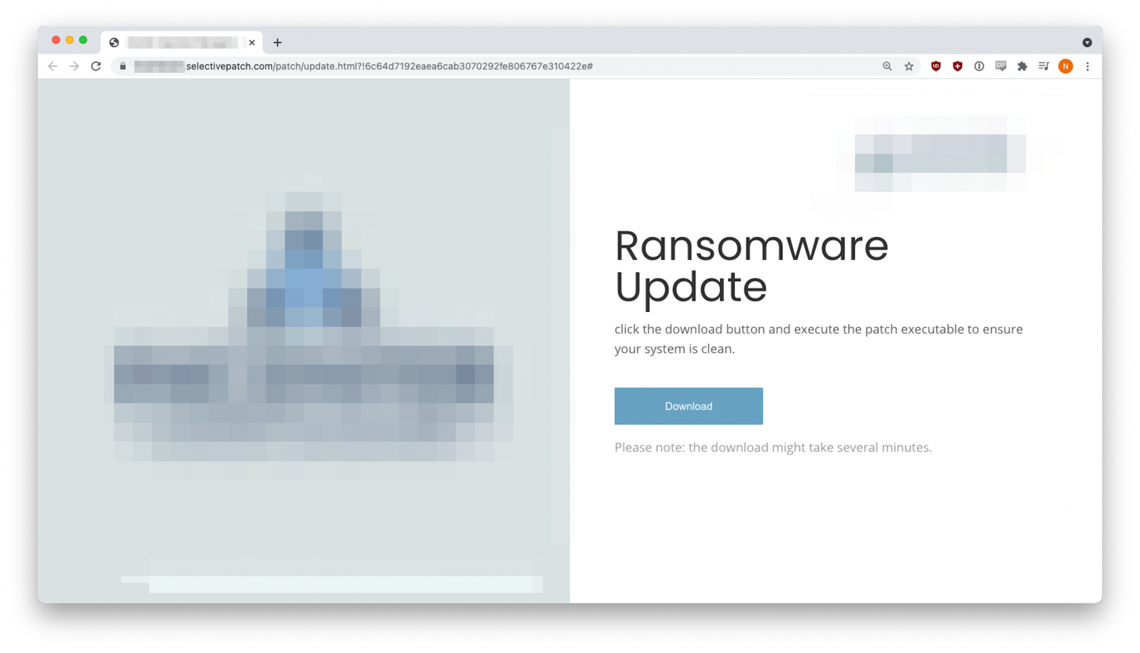 fake ransomware update