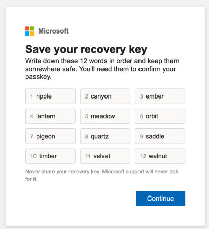 Fake recovery phrase