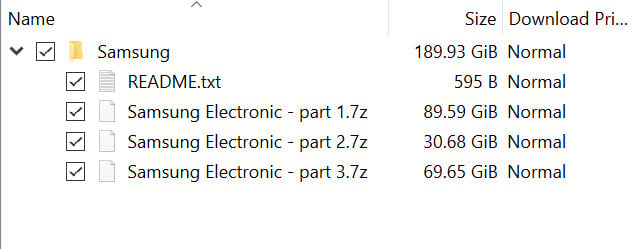 Lapsus$ torrent para la fuga de datos de Samsung