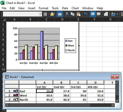 Editor de MSGraph en documento de Microsoft Excel