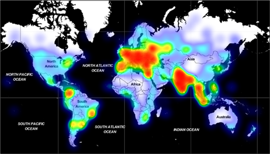 Distribución geográfica de Adrozek